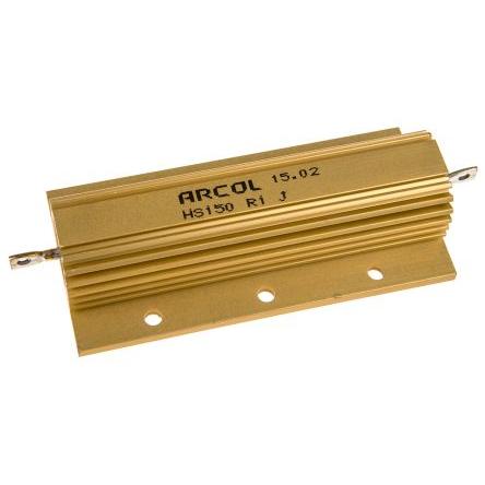 Rezistor pro montáž na rám, řada: HS150 100 mΩ ±5 % HS150 R1 J 150 W, Hliník, Axiální Vinutý Arcol Ohmite