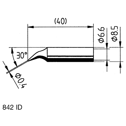 Ersa Pájecí hrot 0.4 mm 40 mm 30 ° Kuželovité, pro použití s: Elektrické nářadí
