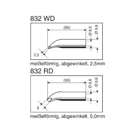 Ersa Pájecí hrot 2.5 mm 50 mm Sekáč, pro použití s: Elektrické nářadí