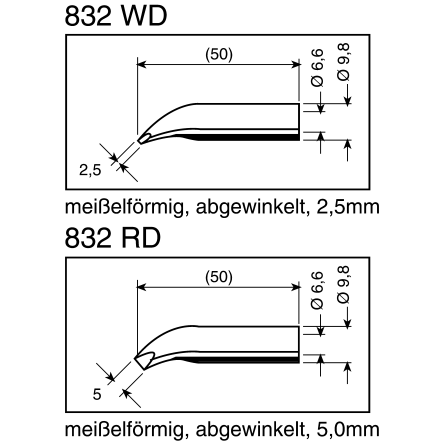 Ersa Pájecí hrot 5 mm 50 mm Sekáč, pro použití s: Elektrické nářadí