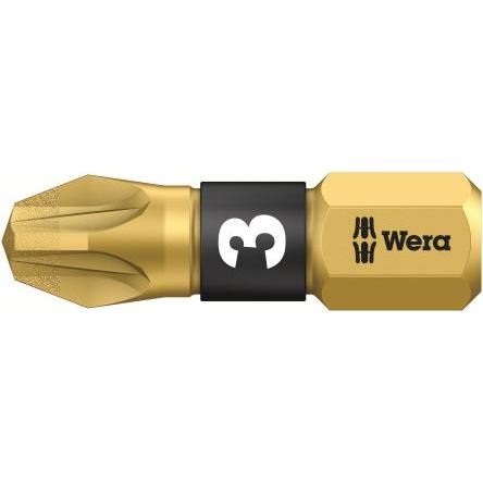 Wera Bit šroubováku, S diamantovým hrotem, Šestihran, 6.35 mm, PZ3, celková délka: 25 mm, počet kusů: 1