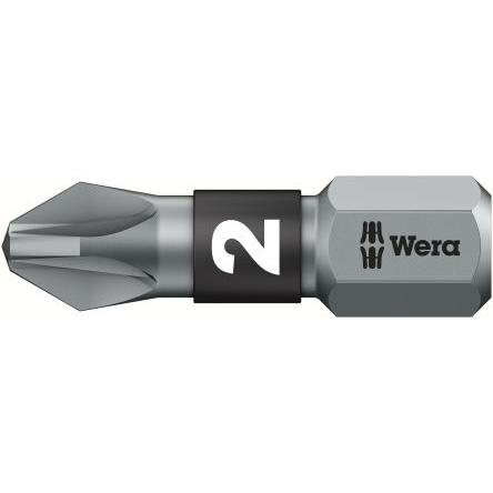 Wera Bit šroubováku, Nerezová ocel, Chromovaný, Šestihran, 6.35 mm, PZ2, počet kusů: 1