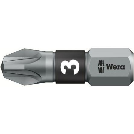 Wera Bit šroubováku, Nerezová ocel, Chromovaný, Šestihran, 6.35 mm, PZ3, počet kusů: 1