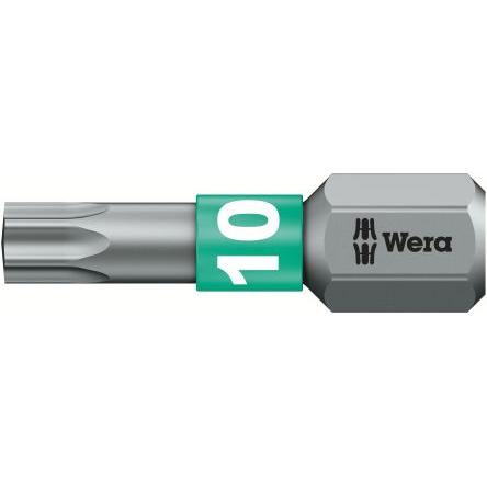 Wera Bit šroubováku, Plastové, Chromovaný, Nerezová ocel, Šestihran, 6.35 mm, T10, počet kusů: 1
