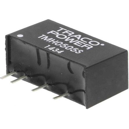 TRACOPOWER Měnič DC/DC TMH, výstup: 5V dc 1 kV dc, Vin 5V dc 400 mA, Vin 0V 1 W -40 °C 85 °C Montáž na plošný spoj