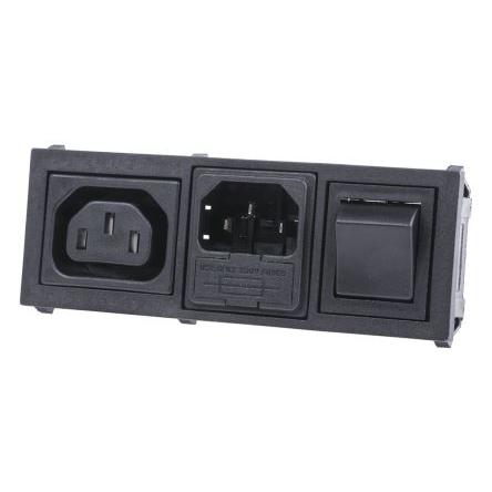 Bulgin Konektor IEC C13, C14, orientace těla: Rovný, Zacvakávací montáž velikost pojistky 5 x 20 mm Vnitřní, 250V 10A