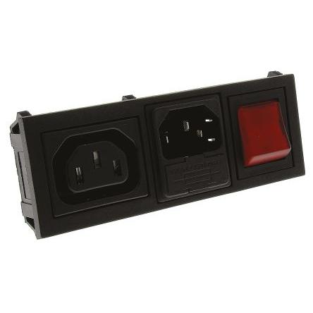 Bulgin Konektor IEC C13, C14, orientace těla: Rovný, Zacvakávací montáž velikost pojistky 5 x 20 mm Vnitřní, 250V 10A