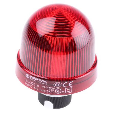 Werma Maják, řada: EM 815 Stálé barva Červená 230V ac/dc Žárovka Panel CE Certified, cULus Listed, EAC Certified IP65