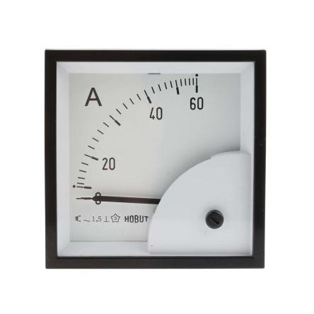 Analogový panelový ampérmetr D72MIS60A/1-001, řada: D72SD 100 A, výška výřezu: 72 mm St., šířka výřezu: 72 mm, přesnost