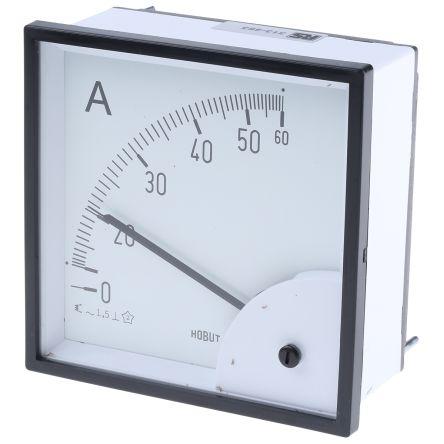Analogový panelový ampérmetr D96MIS60A/1-001, řada: D96SD 60 A, výška výřezu: 96 mm St., šířka výřezu: 96 mm, přesnost