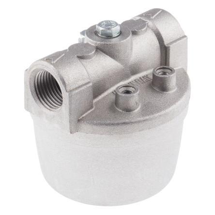 RS PRO Filtr topného oleje, mikronová velikost: 100 μm, Hliník, pracovní tlak: 1 bar 1/2" BSPP 81 mm 84 mm 81mm