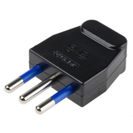 RS PRO Napájecí konektor barva Šedá, formát pólů: 2+E Itálie 10A Typ L, Kabel, 250V ac, Termoplast Šroubová