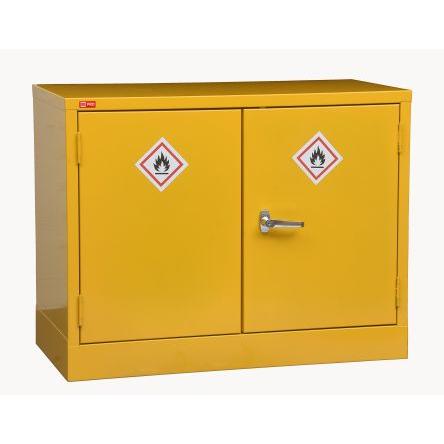 Skříň na nebezpečné látky Žlutá Uzamykatelný 2dvéřová, Ocel 712 mm x 915mm x 459 mm RS PRO