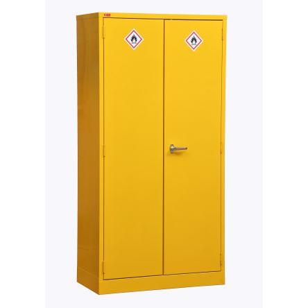 Skříň na nebezpečné látky Žlutá Uzamykatelný 2dvéřová, Ocel 1.83 m x 915mm x 459 mm RS PRO