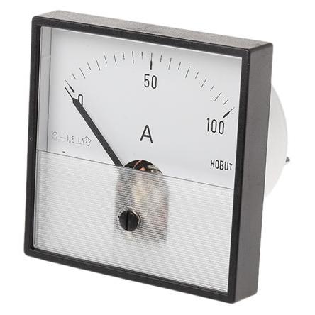 Analogový panelový ampérmetr PD721MCS75MV/2-001 -100A, řada: DIN Range AC/DC HOBUT