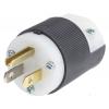 Hubbell Síťová zástrčka barva Černá, formát pólů: 2+E USA 15A NEMA 6-20P, Kabel, 125V, Nylon Šroubová