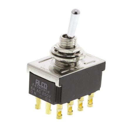 TE Connectivity Přepínač IP68, IP67 Panel 4PDT zap-zap ovládání 6A Pájecí 12 V dc