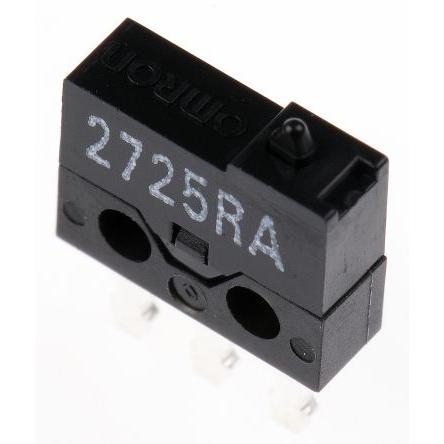 Omron Mikrospínač, typ ovladače: Plunžr SPDT, 30 V dc, 0.5A, Průchozí otvor, IP40, 1.18N