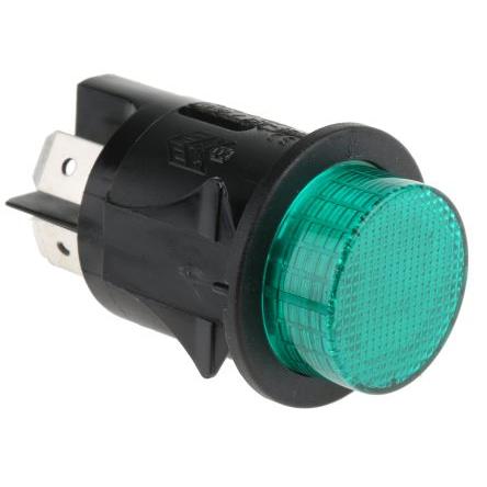 RS PRO Tlačítkový spínač, řada: RS PRO IP67 DPST Panel Blokování Osvětlené 25 mm 16A, barva LED: Zelená 250 V ac