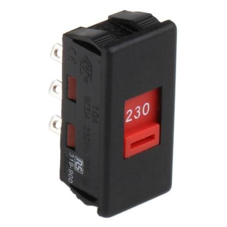 Arcolectric (Bulgin) Ltd Posuvný spínač IP40 Panel DPDT 16A Nylon