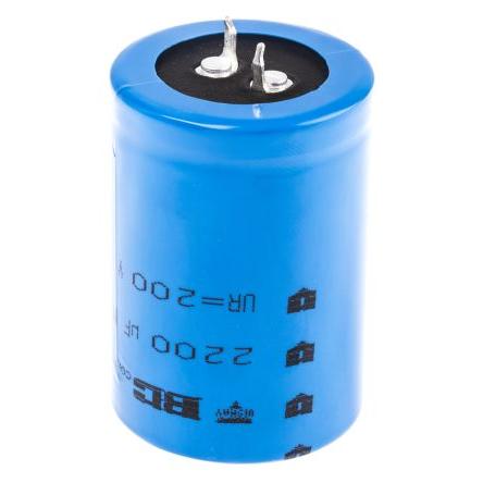 Kondenzátor, řada: 157 PUM-SI 2200 μF ±20 % 150mΩ 200V dc Pájecí MAL215752222E3, Zacvakávací montáž Vishay