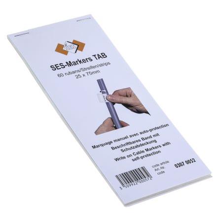 Sešit pro označovače kabelů, řada: SES-TAB 25 mm x 75mm SES Sterling 18MPa L3, 2, A-Z, 5, ---, 9, 3, 0 - 9, 4, L1, +, 6,