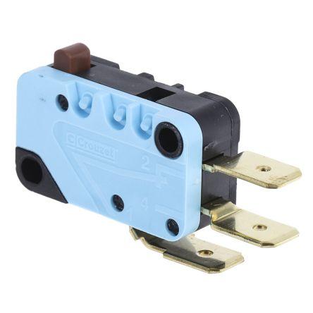 Crouzet Mikrospínač, typ ovladače: Tlačítko SPDT, 250 V ac, 16A, Jazýček, IP40, 3N