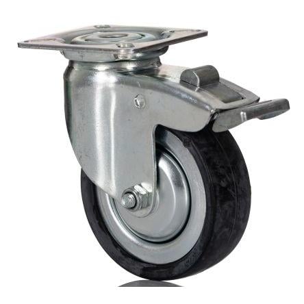 2477DYK075P40 Tente Brzděné otočné 55 kg 75 mm, Pryž