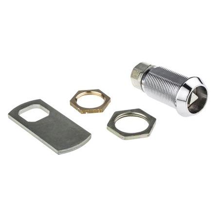 Zámková vložka S klíčem, Trojúhelníková hlava, hloubka od panelu k jazýčku: 32.7 mm, Chromová 20.1 x 17.6 mm Euro-Locks