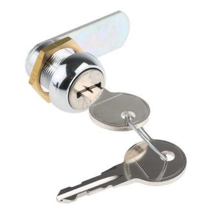 Zámková vložka S klíčem, Klíč, hloubka od panelu k jazýčku: 16 mm, Chromová 19.1 x 16.1 mm Euro-Locks a Lowe & Fletcher