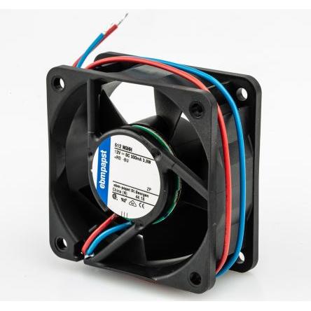 ebm-papst Axiální ventilátor, řada: 600 N, průtok vzduchu: 56 m³/h 3.8 W 12V dc 317 mA 60 mm 25.4mm 25.4 mm