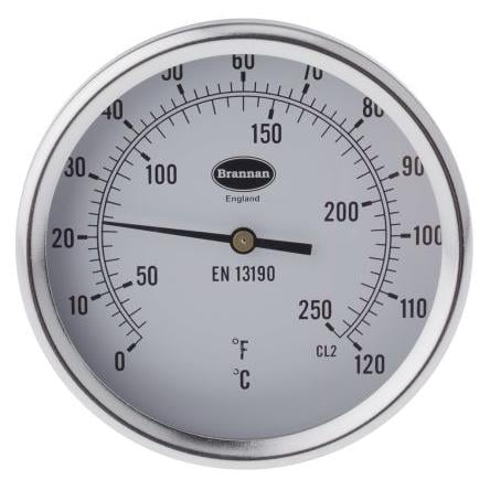 RS PRO Teploměr s číselníkem stupnice F, Fahrenheit, °C, rozsah teploty: 120 °C