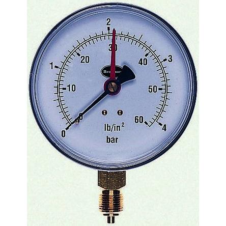 Tlakoměr Typ G 34/652/0 100 mm G 3/8 Ocel, 60 °C 2.5 bar 0 bar Brannan