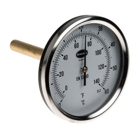 RS PRO Teploměr s číselníkem stupnice Fahrenheit, F, °C, rozsah teploty: 60 °C