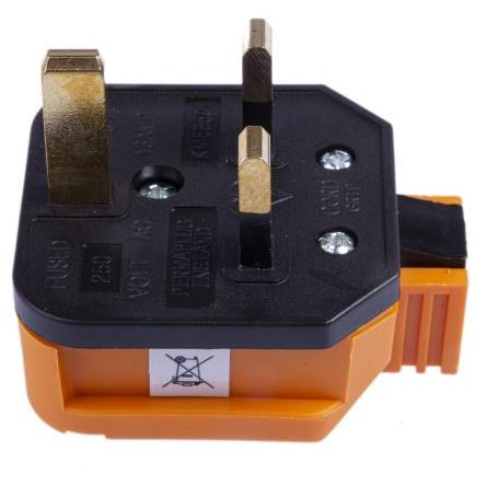 Masterplug Síťová zástrčka barva Oranžová, formát pólů: 2+E Velká Británie 13A Typ G – britská BS1363, Kabel, 250V,