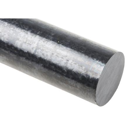 RS PRO Polyfenylsulfidová (PPS) tyč Černá, délka: 500 mm x 40 mm v prům.