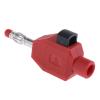 Staubli Banánek, 4 mm, 30 V, 60V dc, 10A, Červená, Vnější Objímka, materiál kontaktu: Mosaz, délka: 46.8 mm, pokovení