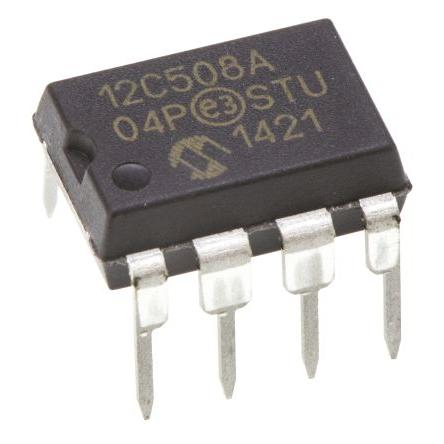 Microchip Mikrokontrolér PIC12C508A-04/P 8 bit, standard: ISO 9001 PIC 4 MHz 0.75kB EPROM 25 bit RAM, počet kolíků: 8