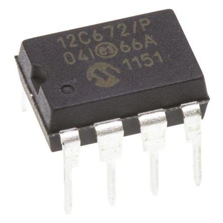 Microchip Mikrokontrolér PIC12C672-04I/P 8 bit, standard: ISO/TS 16949 PIC 4 MHz EPROM 128 bit RAM, počet kolíků: 8