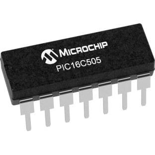 Microchip Mikrokontrolér 8 bit, standard: ISO 9001 PIC 4 MHz EPROM 72 bit RAM, počet kolíků: 14 kolíkový, PDIP