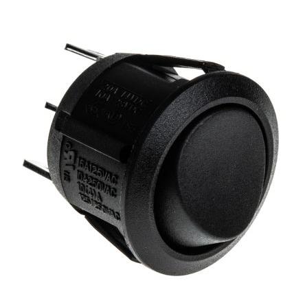 Arcolectric (Bulgin) Ltd Kolébkový spínač IP66 zap-zap, barva ovladače: Černá SPDT Panel zap-zap 10A