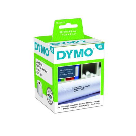 Dymo Role do tiskáren štítků Bílá Černá 89 mm Dymo 450 Turbo, Dymo Wireless, Dymo 450, Dymo 450 Twin Turbo, Dymo 450