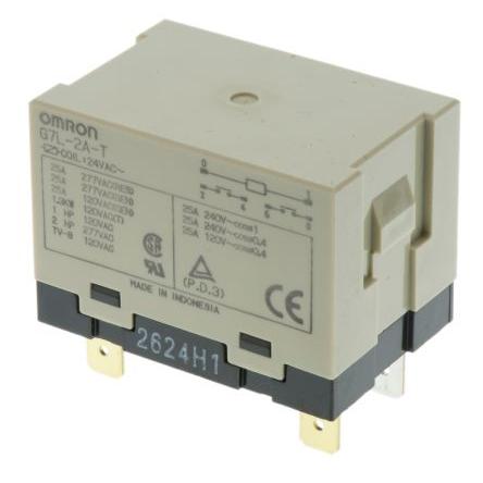 Omron Výkonové relé DPST Panel 25A 24V ac G7L