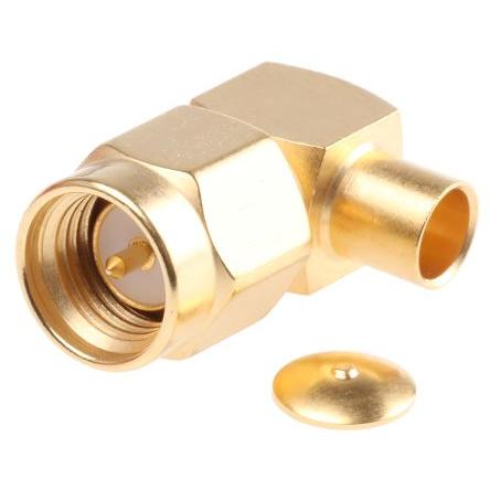 Radiall Koaxiální konektor, řada: SMA Vnější, 50 Ω, orientace těla: Pravý úhel, Kabel Konektor SMA Pájecí, 12.4GHz 105
