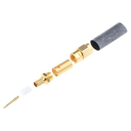 Radiall Koaxiální konektor, řada: SMA Vnější, 50 Ω, orientace těla: Rovný, Kabel Konektor SMA Krimpovací, 12.4GHz 165 °C