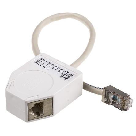 Adaptér RJ, počet portů: 2portový Stíněné RJ45 délka prodloužení 250 mm Cat5e, Oddělovač Decelect