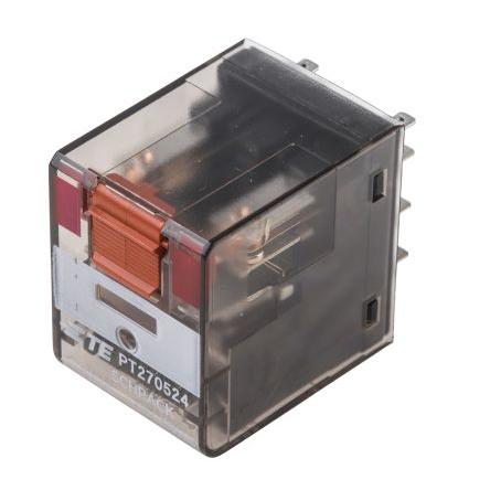 TE Connectivity Výkonové relé DPDT Montáž na plošný spoj 12A 24V ac PT