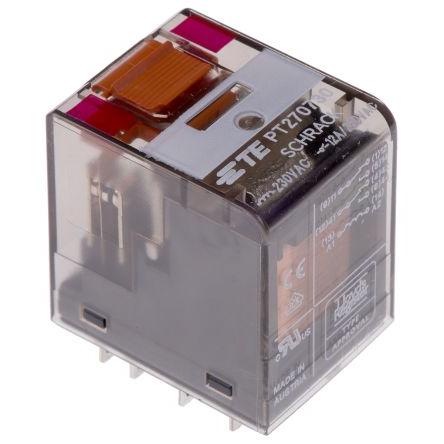TE Connectivity Výkonové relé DPDT 12A 230V ac PT