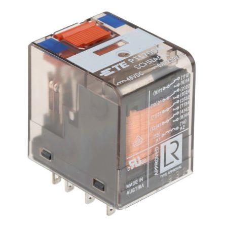 TE Connectivity Výkonové relé 4PDT 6A 48V dc PT