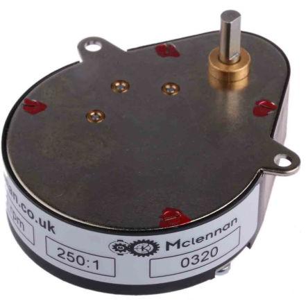 Převodovka 62.8mm 250:1 Ovoidní převodovka 0.8 Nm 20rpm 1.7 W průměr 49.2 mm průměr 4 mm McLennan Servo Supplies